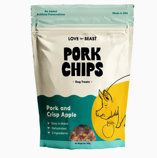 Love Thy Beast -Freeze-Pork Chips, Dehydrated Dog Treats, 5-oz bag